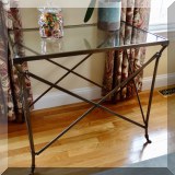F11. Brass jointed side table. 27”h x 30”w x 19'd - $195